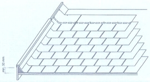 mastiekhoek bij bitumen leien shingles, www.icopal.nl (klik voor groter)