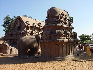 monolithisch, mamallaopuram, india; site was ooit: www.art-and-archeology.com