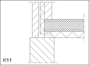 oplegging, geïsoleerde eindoplegging betonbalk, niet verdiepte aanleg, www.dycore.nl (klik voor groter)