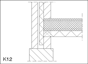 oplegging, geïsoleerde eindoplegging betonbalk, verdiepte aanleg, www.dycore.nl (klik voor groter)