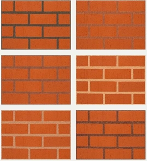 dezelfde baksteen met verschillende kleuren voegwerk, www.ploegsteert.com