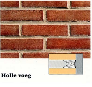 voegtypen, holle voeg, www.knb-baksteen.nl (klik voor groter)